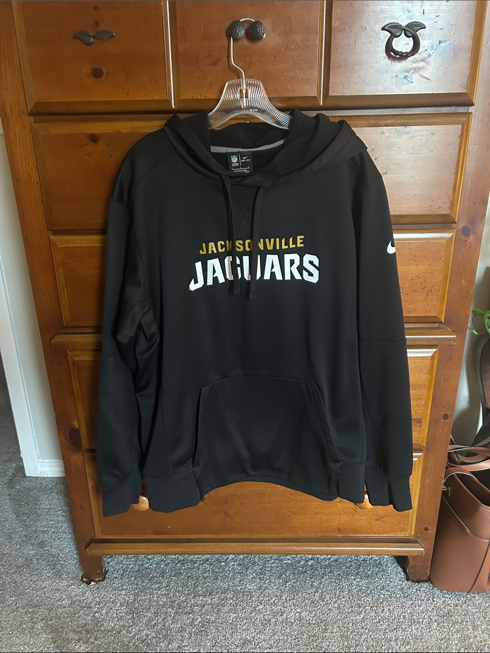 Nike Black Jacksonville Jaguars Hoodie with White and Gold Logo